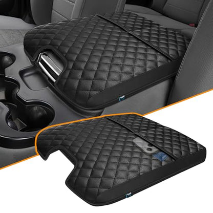 Center Console Cover for 2013 (Black Leather（with 2 Front Pockets）)
