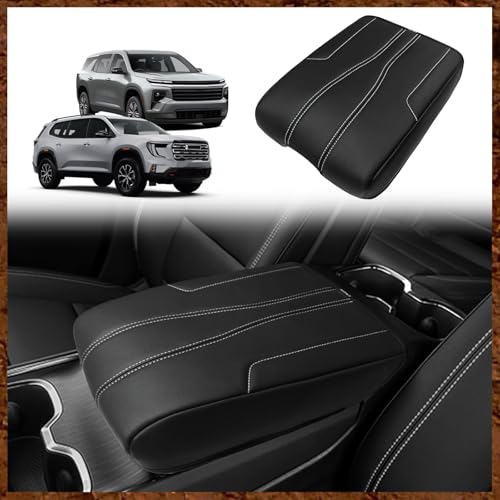 Armrest Cover for GMC Acadia 2024 (19) 24+ |Acadia&Traverse|Black/White Trim, Regular)