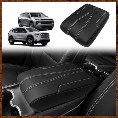 Armrest Cover for GMC Acadia 2024 (19) 24+ |Acadia&Traverse|Black/White Trim, Regular)