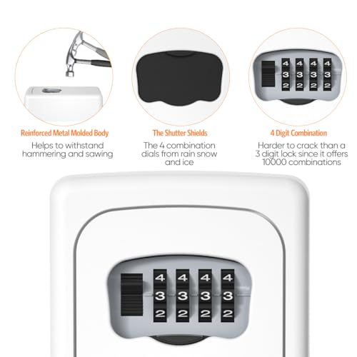 Key Lock Box Wall Mounted (White / 1)