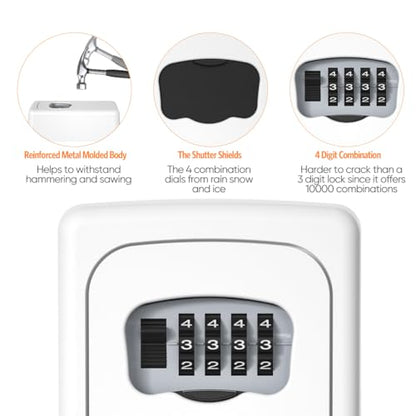 Key Lock Box Wall Mounted (White / 1)