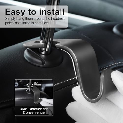 Car Seat Headrest Hook (Black)
