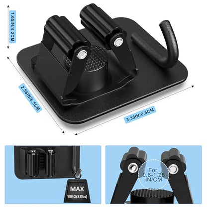 4 Pack Broom Holder Wall Mount (C-Black / 4PCS Gripper)