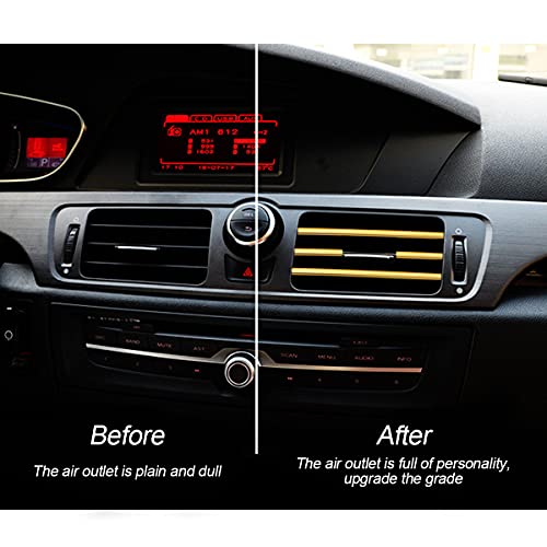 20PCS Waterproof Bendable Car Air Vent Trim Strips (Gold)