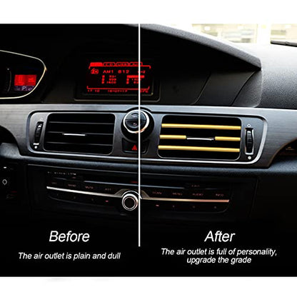 20PCS Waterproof Bendable Car Air Vent Trim Strips (Gold)