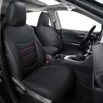 Rav4 Seat Covers (2019-2025 RAV4(Not for Adventure, TRD-OFF, Hybrid) / Black&Red)