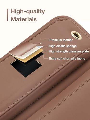 Premium Leather Car Seat Gap Filler Organizer (03 Brown, 1 Pack)
