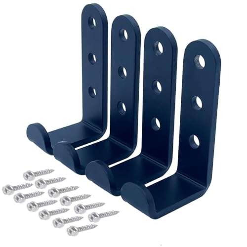 4 Pcs Heavy Duty Steel Wall J Hooks for Hanging (Medium)