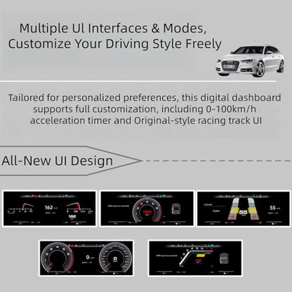 12.3” Digital Instrument Cluster for Audi Q5 2009