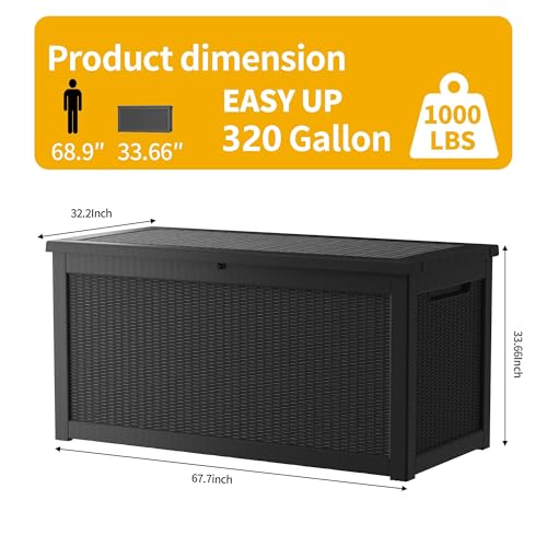 320 Gallon Resin Outdoor Storage Box (Black / 320 gallons)