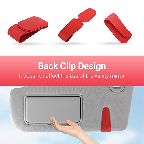 Sunglass Holder for Car Sun Visor Sunglasses Clip Car accessories (Red)