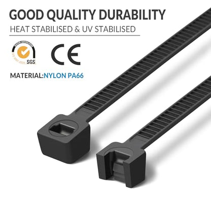 12 Inch Black Zip Ties 1200 PCS (Black / 12“(1200PCS))