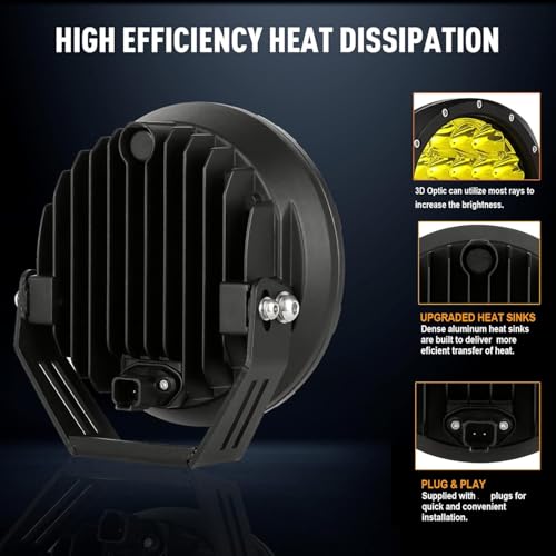 7inch Amber Round Off Road Light Yellow LED Offroad Driving Light (Amber Driving Lights / 7Inch)