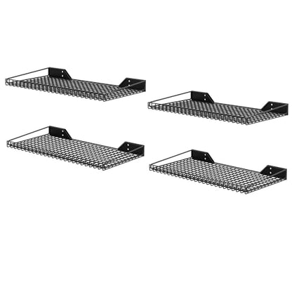 Garage Wall Shelves 23.6"x11.8" Wall Mount Metal Shelves 4 Pack (Black / 4pack)