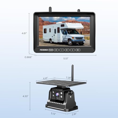 Magnetic Solar Wireless Backup Camera (7 Inch)