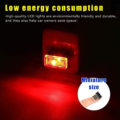 4 PCS USB LED Car Interior Atmosphere Lamp (Red & Blue)