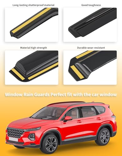 Window Visors Rain Guards for Hyundai Santa Fe 5 Seats 2019 (Fit for 2019-2023 Hyundai Santa Fe(5 seats))