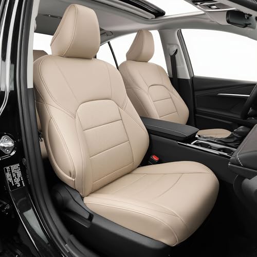 Camry Car Seat Covers Custom Fit for Toyota 2025 2026 Camry (Leatherette(Beige) / 2025-2026 Camry Hybrid (Le Se))
