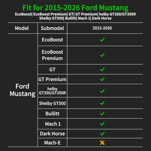 for Ford Mustang Floor Mats 2026 (46)For Mustang 2015-2026 Set)