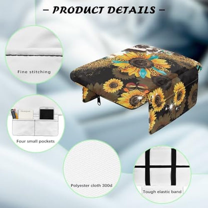 Aztec Sunflower Leopard Cow Print Auto Center Console Cover Non (Aztec Sunflower Leopard Cow Print)