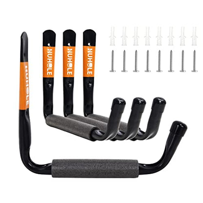 4 Pack 9.8 Inch Jumbo Garage Storage Hooks (9.8" Ladder Hanger)