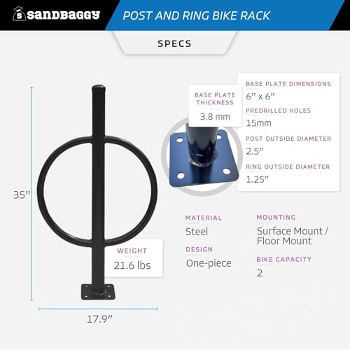 Post and Ring Bike Rack (Gray)