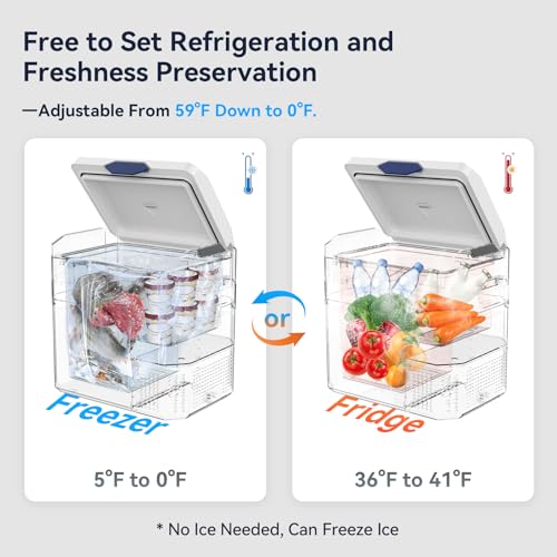 12 Volt Refrigerator Car Fridge Portable 12V 40 Quart Freezer Compressor Cooler 12V (Blue(White))