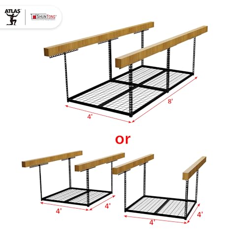 The Atlas Pro 4 x 8 ft Overhead Garage Storage Rack (Hammertone)