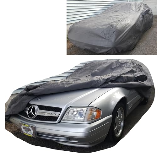 All Weather Waterproof car Cover Good for rain Snow uv Protection dust Compact Coupe Mustang XLR F (PC - (See Size Chart) / GRAY)
