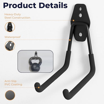 28 Pack Steel Heavy Duty Garage Hooks Storage Hooks with Anti (Black)