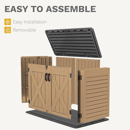 Outdoor Storage Shed (X-Shaped-35 Cu Ft / Brown)