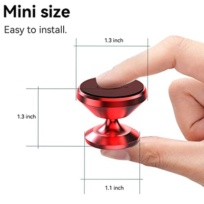 2 Pack】Magnetic Phone Holder for Car Dash Strong Magnetic Car Phone Mount (Red)