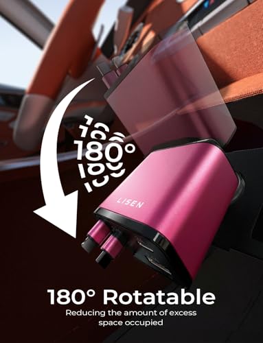 Retractable Car Charger (Black-pink / 31.5 Inch)