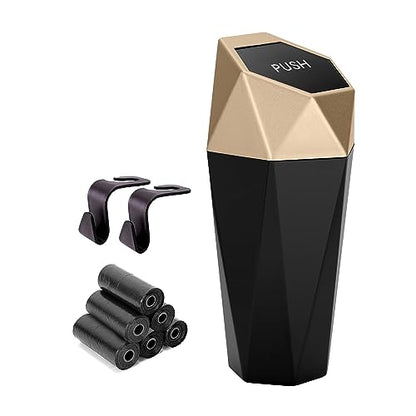 Car Trash Can Cup Holder (600ml x 2 / Golden)