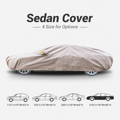 Thick Shell Waterproof All Weather Car Cover (Brown / 3XL：for Sedan(Lenght 170"190" ))