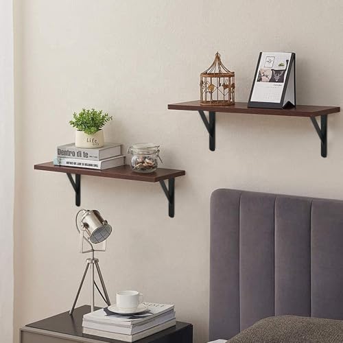 24 Pack L8 x H 6" Black Heavy Duty Shelf Brackets with Screws Metal Shelf Brackets Shelf Support Angle Brackets for Shelves L Brackets Heavy Duty Floating Shelf (24 Pack-Black / 8''x6'')