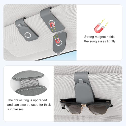 Magnetic Sunglass Holder for Car Visor (Gray)
