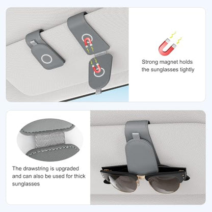 Magnetic Sunglass Holder for Car Visor (Gray)
