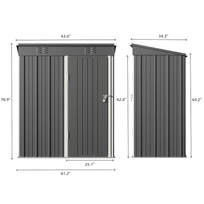 5' x 3' Outdoor Storage Shed (Dark Gray / 5' x 3')