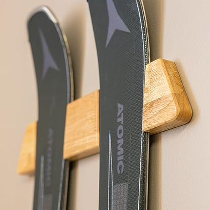 Horizontal Wood Ski Rack Wall Mount (Large)