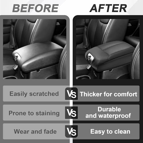 Armrest Cover for Jeep Wrangler JK JKU 2011 (15) 11-17 |Wrangler JK JKU| Black, Regular)