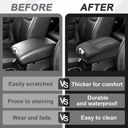 Armrest Cover for Jeep Wrangler JK JKU 2011 (15) 11-17 |Wrangler JK JKU| Black, Regular)