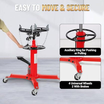 Dual Plunger Hydraulic Transmission Jack 1322lbs Capacity (1322 LBS / Red)