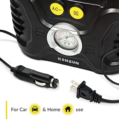Portable Air Compressor Pump for Car 12V DC and Home 110V AC Swift Performance Tire Inflator 100 PSI for Car (11.8 x 4.3 x 6.7 inches)