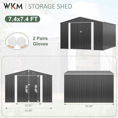 8X8 FT Outdoor Storage Shed Black (Black / 8X8 FT)