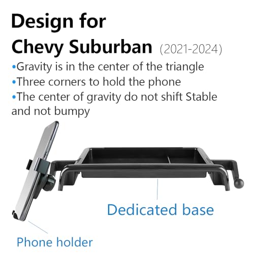 Car Phone Holder Center Console Organizer For Chevy Suburban 2021 2022 2023 2024 (Holder Box For Suburban Tahoe Yukon 2021-2024)
