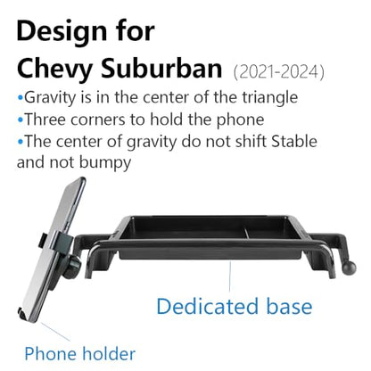 Car Phone Holder Center Console Organizer For Chevy Suburban 2021 2022 2023 2024 (Holder Box For Suburban Tahoe Yukon 2021-2024)