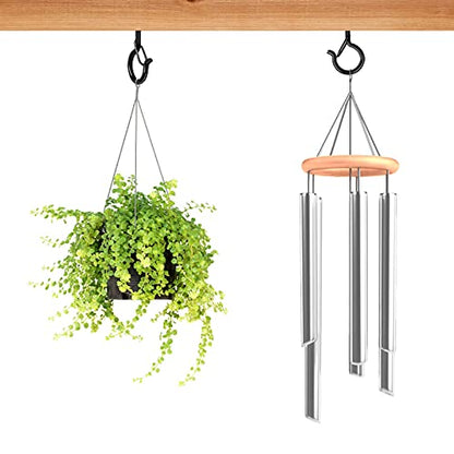 48 PCS Q Hanger Hooks with Safety Buckle (Black / 48 Pcs)