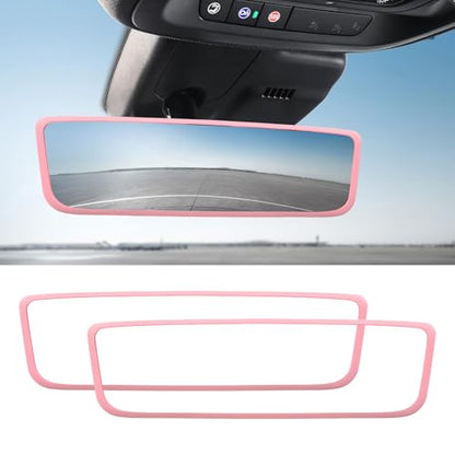 Car Rear View Mirror Protector Frame (Pink-2PCS)