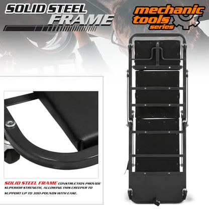 Heavy Duty Convertible Mechanic Creeper (Black / 48")